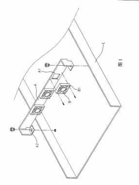 Heat dissipation fan assembly structure inside computer main frame shell